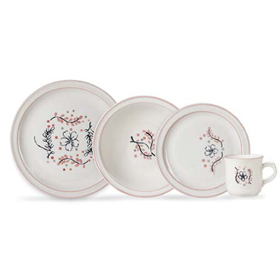 VAJILLA 16 PIEZAS LÍNEA GLADIOLAS